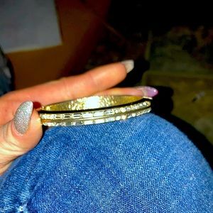 Crystal and gold bangle